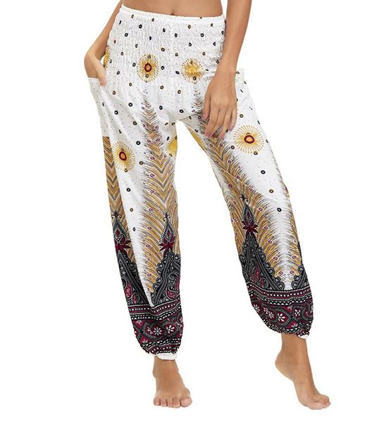 

bohemian конического слон гарем сыпучего yoga travel lounge pants, White;red