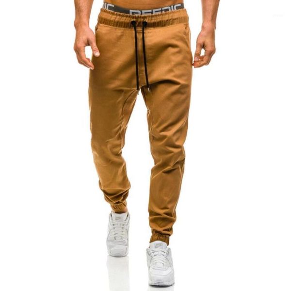 

wsgyj men joggers 2019 brand fashion long trouser solid pencil pants casual sweatpants hip hop streetwear khaki black1, Black