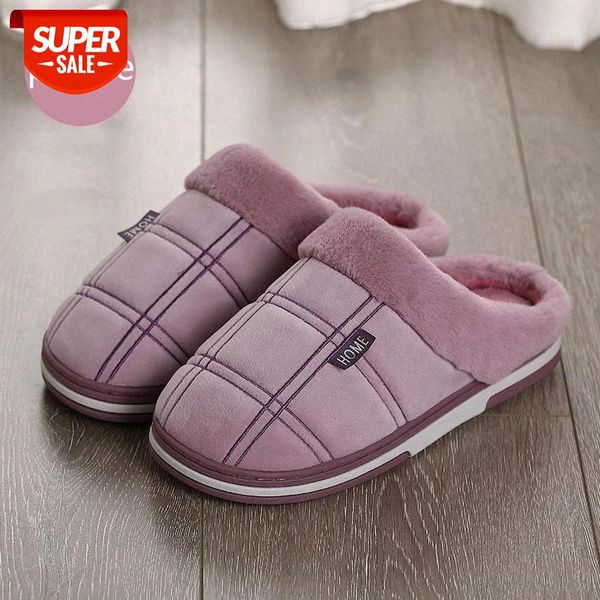 

women winter plush slippers suede gingham indoor cotton shoes non slip solid color warm waterproof fur home women slippers #sc5o, Black