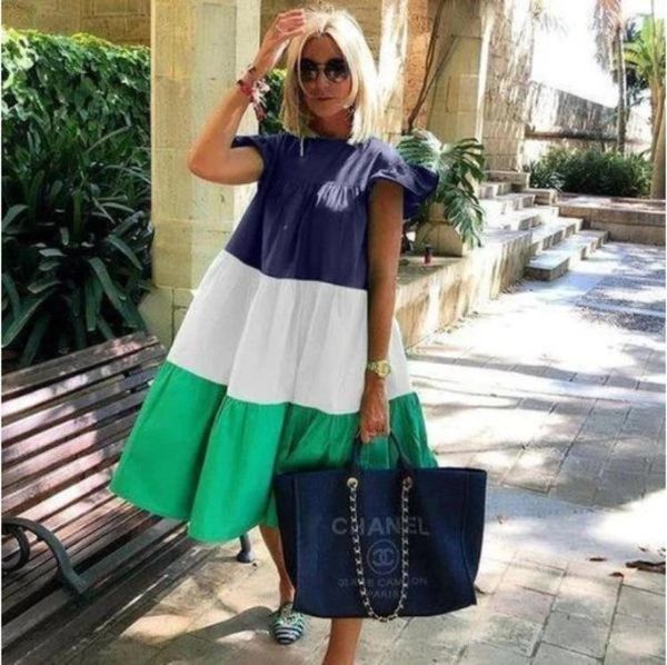 

pure color summer dress boho o neck women elegant dress ruffle vestidos 2020, Black;gray