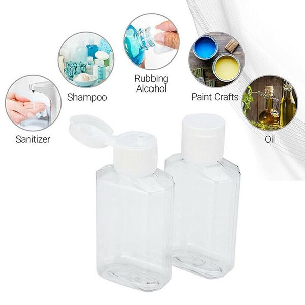 

20pcs 60ml bottle portable travel clear empty refillable liquid bottle empty transparent