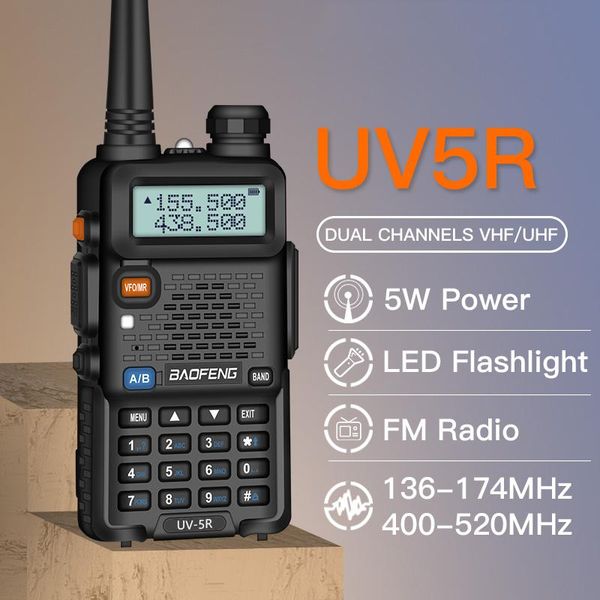 

walkie talkie 2pcs baofeng uv-5r professional cb radio station baofeng transceiver 5w vhf uhf portable uv 5r hunting ham radio