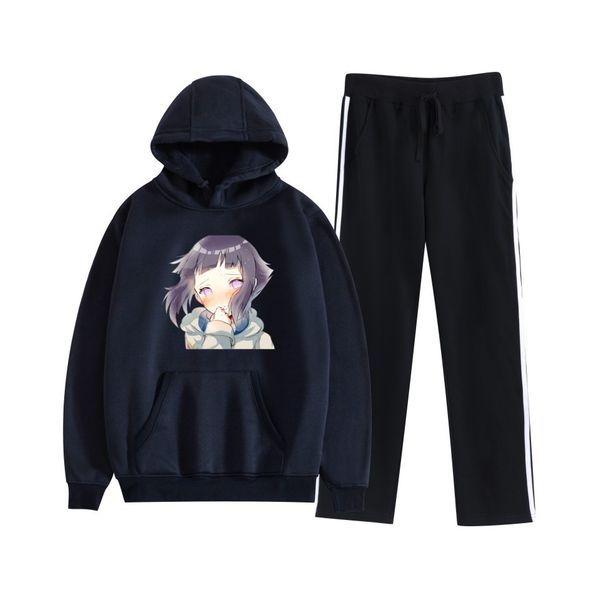 

2021 selling secondary anime loose hoodie casual sports pants qlec, Black;brown