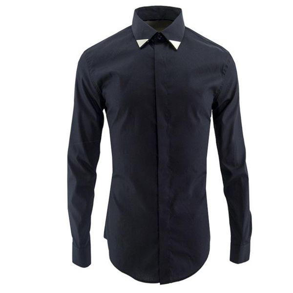 

men shirt design solid color long sleeve cotton shirt men plus size 4xl fashion casual slim fit shirts man, White;black