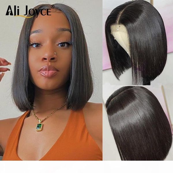 

straight bob lace front wig human hair wigs baby hair 4x4 closure wig #1b 13x4 short bob for women brazillian ali joyce, Black;brown