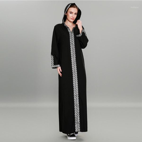 

fashion women muslim dress plus size 7xl black patchwork hooded abaya dress split turkish abaya dubai hijab1, Red