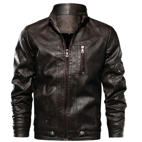 

mens leather jackets drop shippingmotorcycle jacket male plus faux leather jacket men spring men clothes, Black