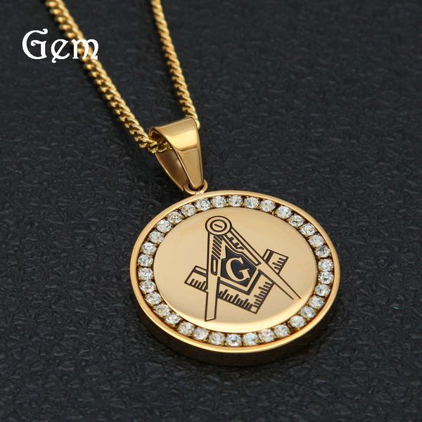 

hip hop exquisite pendant ag diamond round stainless steel men's jewelry, Silver