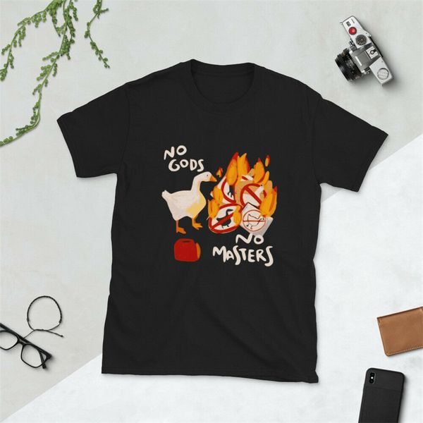 

untitled goose game quote no gods no masters short-sleeve t-shirt tee shirt digital printed sport hooded sweatshirt hoodie