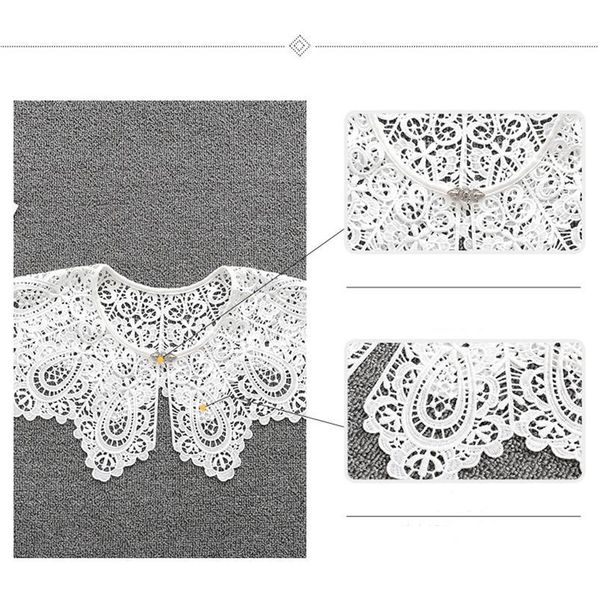 

women lace fake collar doll collar detachable shirt collar false blouse women clothes accessories qyleoj, Blue;red