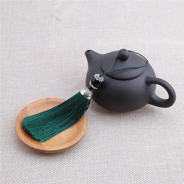 

5pcs pure color polyester with beads tassel pendant chinese knot tassel diy handicrafts curtain garment sewing accessories h wmtrke