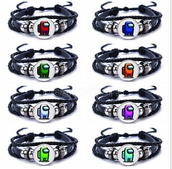 

among us bracelet men women tassels bracelets wristband game black pu leather wrist band bangle chain dhl ship