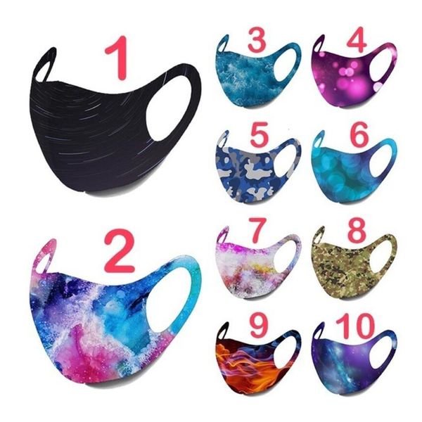 

figure star fire sky camouflage printed face muti colors hanging reusable mask starry print printing washable mascarilla