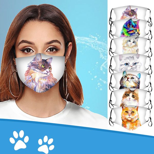 

designer christmas fashion masks aniaml cat printed reusable mask decoration for face masque coton reutilisable