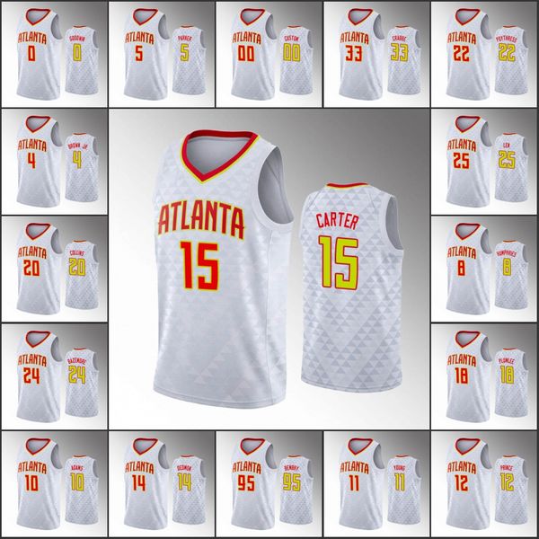 

atlanta hawks men trae young taurean prince vince carter john collins association nba white custom jersey, Black