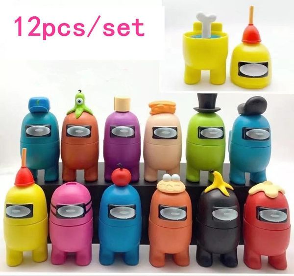 

12pcs/lot among us game dolls figure model toys computer deskaccessories christmas gifts for childrens fy7343