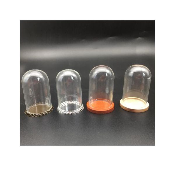 

1sets 50x30mm bell jar shape tube clear glass bubble bottle & tray for diy jewelry necklace accessories finding craft bbyego, Black