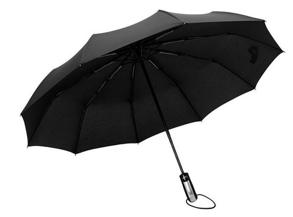 

2018 wind resistant fully matic umbrella 3 folding 10 ribs fiberglass strong windproof rain for women men paraguas bbydtx