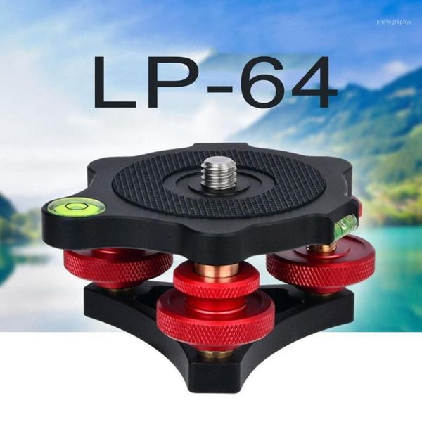 

lp-64 camera tripod head leveling base aluminum alloy triple-wheel precision leveler bubble level 3/8" screw load 15kg1