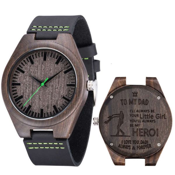 

men's wooden belt watch personality leather 1 to 1 private wooden watch wooden watch, Slivery;brown