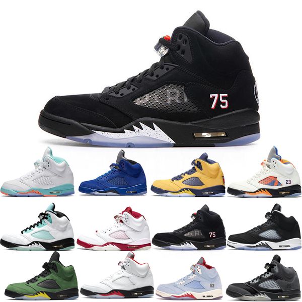 

basketball shoes 5s for men 3 space jam oreo metallic silver laney royal international ice blue fire red wings what the white stealth walkin, White;red