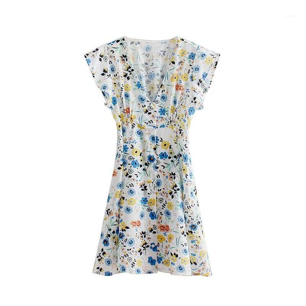 

elegant lady floral print short sleeve dress v-neck single breasted chiffon breathable 2018 new summer womens beach dress1, Black;gray