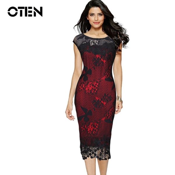 

oten women party crochet butterfly lace party bodycon evening mother of bride special occasion dress elegant club wear robe t200319, White;black