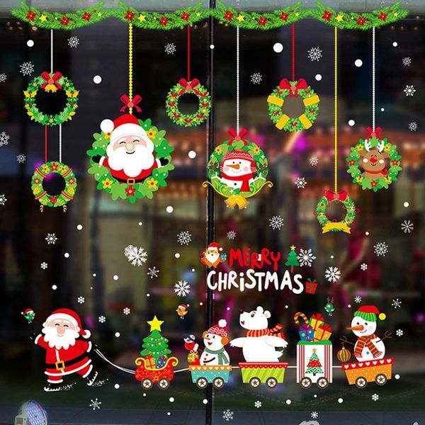 

window decorations for home 2020 merry stickers christmas ornaments gift navidad natale happy new year 2021