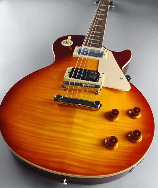 

customized electric guitar, mahogany body, dead leaf color, selling, in stock