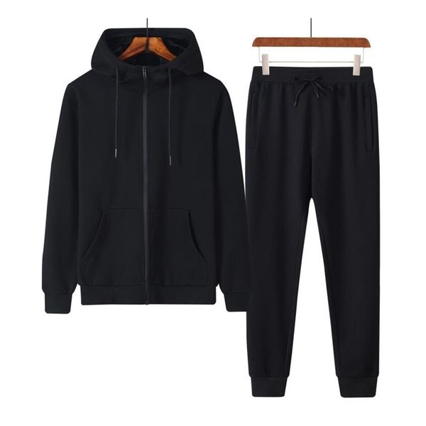 

2021 new hoodies sportswear tracksuits 2 piece men's hoodies+pants sets male streetswear coat jackets winter n02a, Gray