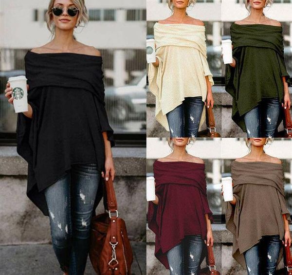 

women gauffer boat neck off shoulder loose blouse bat sleeve casual shirts1, White