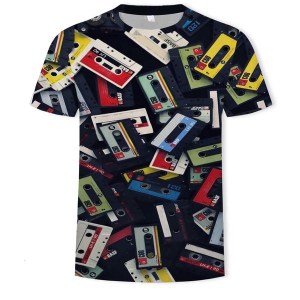 

2021 summer fashion men's 3d retro printing casual t-shirt nostalgic clothing asian size 110-6xl, White;black
