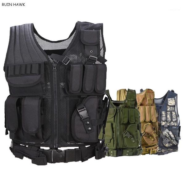 

hunting jackets tactical vest paintball gear army combat armor outdoor protective molle1, Camo;black