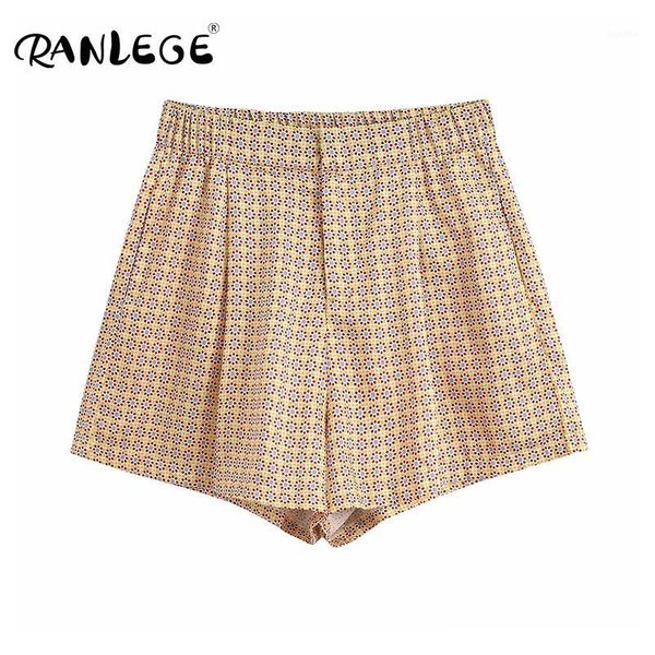 

2020 vintage high waist shorts women summer floral print casual shorts zipper fashion ladies bottoms pantalones cortos1, White;black