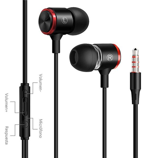 

bass sound earphone in-ear sports earphones with mic for huawei phones headset fone de ouvido auriculares