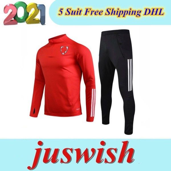 

wales tracksuit 2020 wales men football training tracksuit soccer training suit 2021 survetement de foot chandal jogg, Black