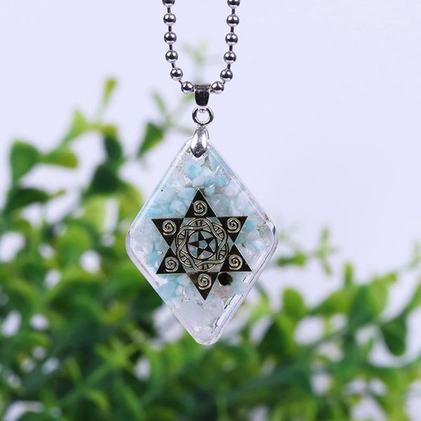

natural amazonite elite orgon necklace for women orgonite energy pendant energy converter reiki healing change fortune1, Silver