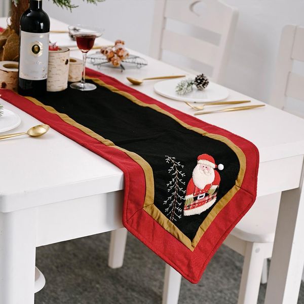 

cloth santa claus snowflake table runner merry decorations for home 2020 christmas kitchen xmas navidad new year 2021