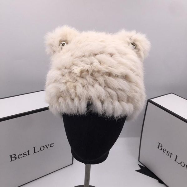 

beanie/skull caps winter skullies beanies with ears knitted hat cold warm cap ladies fashion confined, Blue;gray