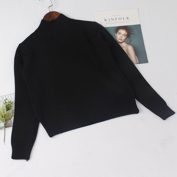 

2021 new thick autumn winter women pullover basic casual turtleneck sweater soft warm female jumper 8x2l, White;black