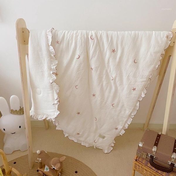 

comforters & sets lace edge embroidery child quilt star moon cherry pattern soft comfort blanket cute simple for and 2 sizes1