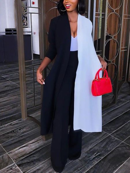 

womens clothing womens loose long sleeve cardigan casual summer kimono shawl patchwork v neck long blouse, White