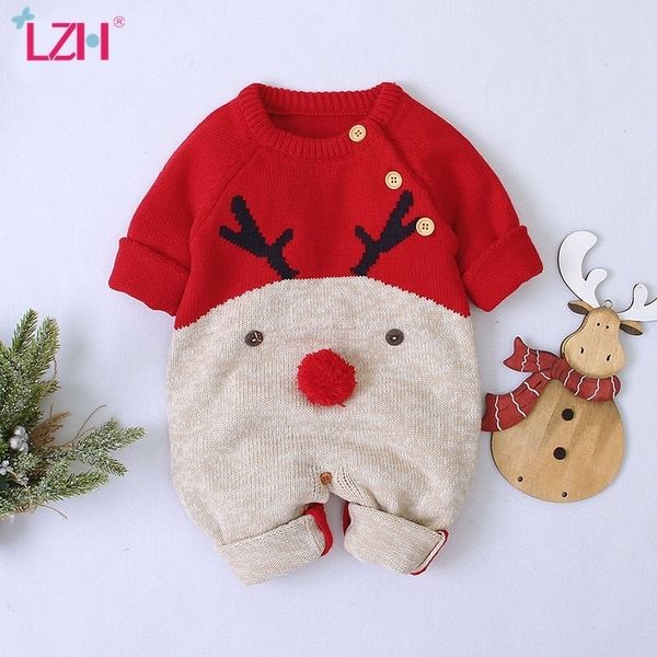 

autumn winter newborn baby clothes christmas sweater rompers baby girls boys overalls infant costume kids toddler jumpsuit 201127, Blue