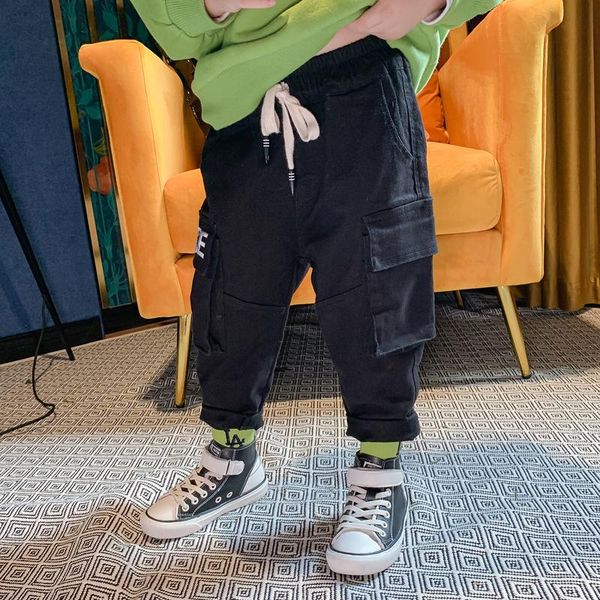 

boys' pants casual pants fashion 2020 new spring and autumn children's korean style bib overall pants sqctyg pingtoy, Blue