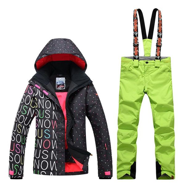 

skiing jackets gsousnow winter female ski suit, waterproof, warm, breathable, mountaineering assault clothing, single, double black plate