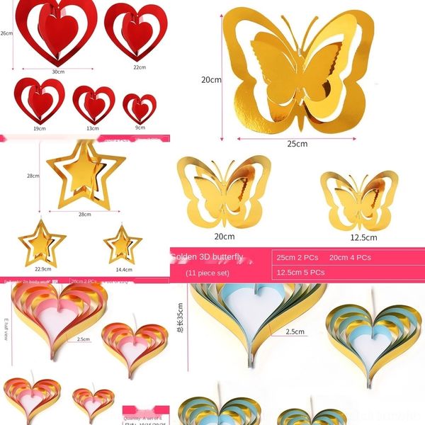 

hyvlb mid-autumn festival national day hanging window creative decorative hanging ceiling jewelry store pendant three-dimensional love penda