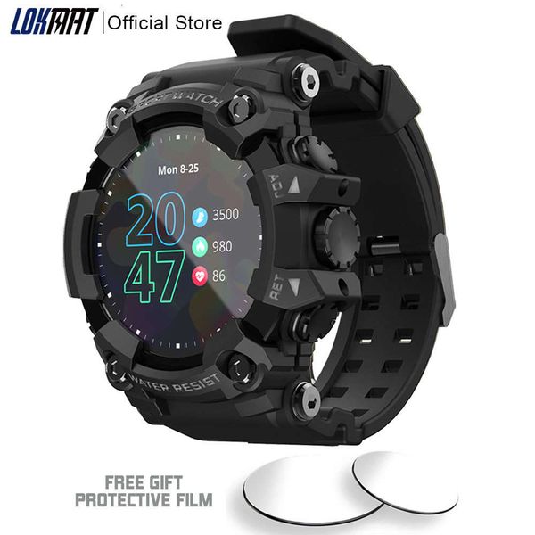 

lokmat attacks touch screen sports tracker men's heart rate and blood prsure monitoring smart watch android