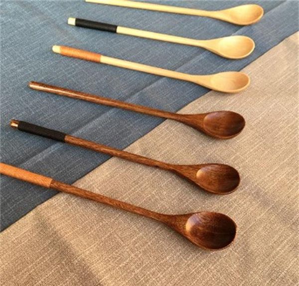 

long handle winding wooden spoons multifunctional cocktail spoon stirrer dinnerware drinking tools log color old paint 2 55jm e2 jllgurl