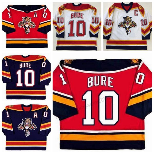 

custom retro #10 pavel bure florida panthers hockey jersey men's all stitched any size 2xs-3xl 4xl 5xl name or number ing, Black;red