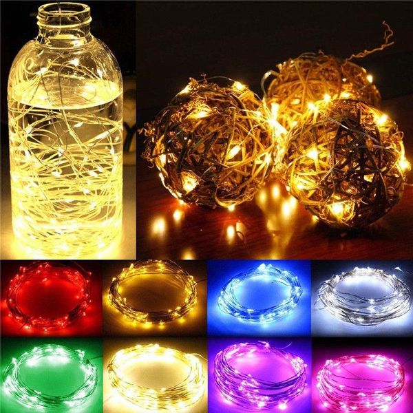 

8colors 1-20m led string lights waterproof copper wire lighting fairy light garland battery operation for christmas tree wedding party decor